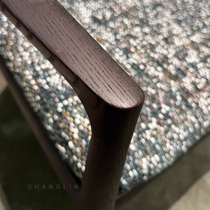 Italian Minimalist Fabric Lounge Chair Solid <b>Wood</b> <b>Frame</b> Tufted Design Living Room Single <b>Sofa</b> Chair - Product Image 3