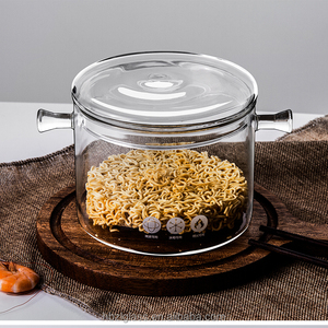 Offres Spéciales! Vente en gros de l'usine chinoise, Pot en verre utilisé sur la cuisinière à feu Direct pour Pot à <span class=keywords><strong>nouilles</strong></span> instantané, bol à <span class=keywords><strong>nouilles</strong></span> Transparent - Product Image 1