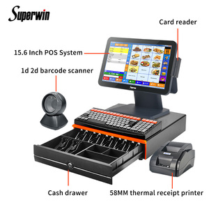 Superwin Dual Screen 15.6 + 11.6 Inch Touch <strong>POS</strong> Machine Cash Dual Screen <strong>Pos</strong> System Windows <strong>POS</strong> Terminal - Product Image 2