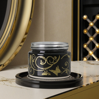 Nouveaux cosmétiques sous-embouteillage emballage cosmétique ensemble de contenants cosmétiques noirs de luxe 50g 100ml 120ml bocaux de bouteille pot de crème en verre