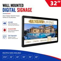 Affichage numérique LCD 4K tactile mural pour intérieur, publicité textuelle pour hall d'hôtel, magasin de détail, ascenseur, usage commercial