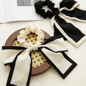 Wholesale Fashion Japanese and Korean Version High-Elastic Black and White Elastic Hair Headband Bow