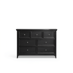 Comò Moderno a 7 Cassetti Nero, Mobile per Soggiorno, Armadio per Vestiti e Biancheria da Letto - Product Image 1