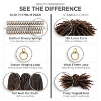 Extensions de cheveux synthétiques tressées style Spring Twist, 8 pouces, double trame, pour tresses au crochet, 110g, 60 mèches