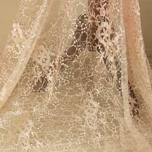 Classic cotton thread embroidery mesh lace fabric