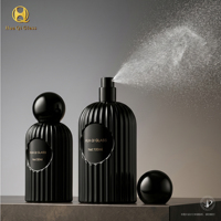 Botol Parfum Kaca Lapis Matte Hitam Premium Isi Ulang Wadah Aroma Kosong Desain Kustom