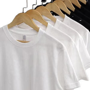 Camiseta barata de algodón 100% blanco sólido de 220g, cuello redondo sin costuras, manga corta, informal, lisa, para impresión digital. - Product Image 1