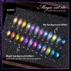 Vernis à ongles <span class=keywords><strong>gel</strong></span> effet œil de chat JTING, 12 couleurs, base noire, effet flash lumineux réfléchissant, fournisseur de vernis à ongles très demandé - Product Image 4