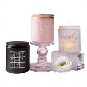Bougie aromatique haut de gamme pour la Saint-Valentin avec lumière LED intégrée et motif de confession gravé au laser - Product Image 1