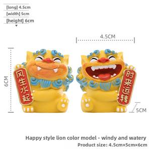 Stile cinese figurina in resina di <span class=keywords><strong>leone</strong></span> piccolo ornamento per la decorazione di casa ufficio perfetto per animali domestici per il nuovo anno cinese risveglio <span class=keywords><strong>leone</strong></span> - Product Image 6