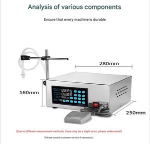 Machine de remplissage semi-automatique à pompe magnétique 1 buse pour vin, huile essentielle, liquide oral, parfum, bain de bouche, lait, condiments et cosmétiques - Product Image 3