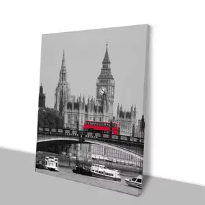 Schlussverkauf Hoteldekor-Poster London Big Ben Street Szenerie HD Bilddruck Wandkunst gerahmtes Leinwandgemälde