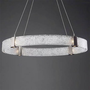Lustre LED rond moderne en verre nordique pour salon et salle à manger, E27, commande par interrupteur à tête unique - Product Image 2