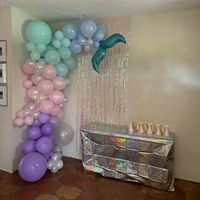 Kits de Décoration Personnalisés de 100 Ballons Thème Sirène de 12 Pouces pour Fêtes Prénatales et Révélations de Sexe sur le Thème de l'Océan/Mer