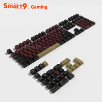 Smart9 PBT Double Shot Gaming Keycap OEM Profile 126Keys Full Set with Extra Keys Closed Letters High End Keycaps