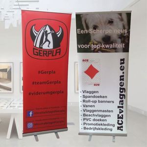 Exhibition Rollup Banner Stand 85X200 Aluminum Mechanism Retractable Advertising Portable Wedding - Product Image 1