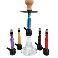 Ensemble Chicha Moderne en Aluminium Bleu avec Finition Givrée, Design Écologique, Style Jaune, Coffret Cadeau