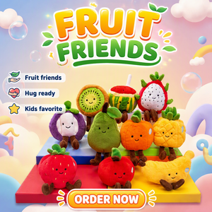 Juguete de <span class=keywords><strong>Peluche</strong></span> de Frutas de Dibujos Animados Surtidos, Múltiples Estilos Opcionales, Adorable Cara Sonriente con Detalle de Bordado, <span class=keywords><strong>Peluche</strong></span> Relleno - Product Image 1
