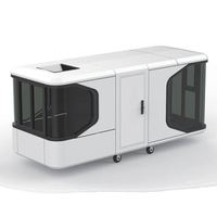 Maison préfabriquée mobile de luxe, capsule en acier et verre insonorisé pour maison-capsule