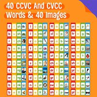 CVCC CCVC Livre 40 Mots Jeux Phoniques Constructeurs de Mots Jouet d'Orthographe Manipulable Autonome Outil d'Apprentissage Éducatif en Papier pour Enfants 80