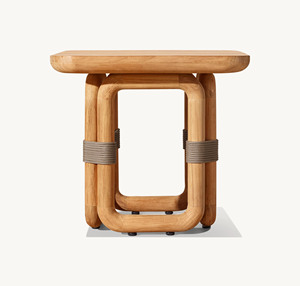 كرسي خارجي من خشب الساج مع كرسي شمسي مقاوم للماء للفناء أو المسبح - Product Image 2