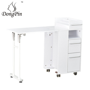 Table à ongles Dongpin Beauty 3902 blanche, pliable, avec armoire de rangement mobile, bureau - Product Image 4