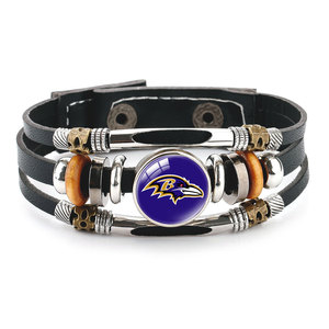 Bracelet en cuir personnalisable avec badge <span class=keywords><strong>de</strong></span> club <span class=keywords><strong>de</strong></span> baseball, accessoires en alliage <span class=keywords><strong>pour</strong></span> les cadeaux d'événements sportifs - Product Image 1
