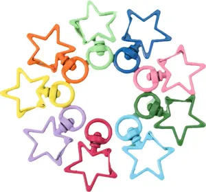 HB Metal Keychain Customized Star Shaped Design Soft Hard Keychains For Bag Decoration Wholesale Keychains Key Ring