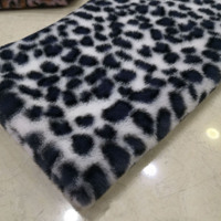 Poliéster reciclado Estampado de leopardo Piel de conejo Piel falsa súper suave Tela de piel sintética de felpa artificial