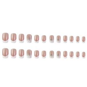 <span class=keywords><strong>Ongles</strong></span> en acrylique OEM, style French Tip, <span class=keywords><strong>à</strong></span> presser, faits <span class=keywords><strong>à</strong></span> la main, carrés, <span class=keywords><strong>faux</strong></span> <span class=keywords><strong>ongles</strong></span>, rose nude, couverture complète, <span class=keywords><strong>à</strong></span> coller - Product Image 2