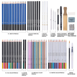 76 Pack Drawing <span class=keywords><strong>Set</strong></span> Kit Esboço Lápis Coloridos e Kit Esboço com Livro Esboço e Livro para Colorir - Product Image 4