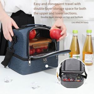 Nueva Bolsa Térmica para Almuerzo de Gran Capacidad, Bolsa Térmica de Doble Capa para Mujeres y Hombres, Bolsa Reutilizable para Almacenar Alimentos - Product Image 3