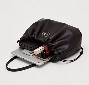 Bolso de Hombro de Piel Sintética de Moda con Correa Larga Ajustable y Cordón, Bolso Moderno Minimalista, Bolso Cruzado para Mujer - Product Image 5