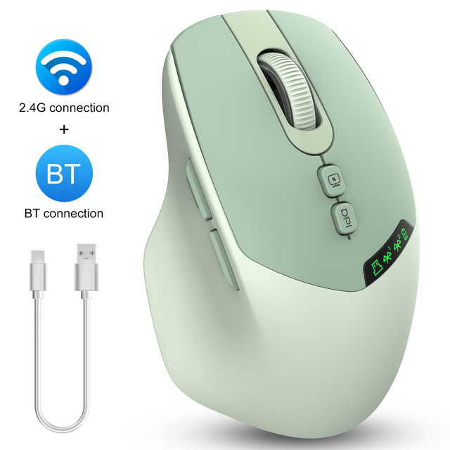 Dual-Mode Wireless RGB Backlit Gaming Mouse 7 Buttons Rechargeable with Digital Display Ergonomic Design for PC/Laptop-Stock