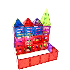 Çocuklar için eğitim manyetik oyuncaklar 3D inşaat blokları manyetik kiremit setleri