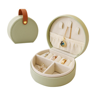 Portable Jewelry Storage Box PU Leather Magnetic Closure Minimalist Design Lightweight Travel Case for Rings Earrings Necklaces - Product Image 5