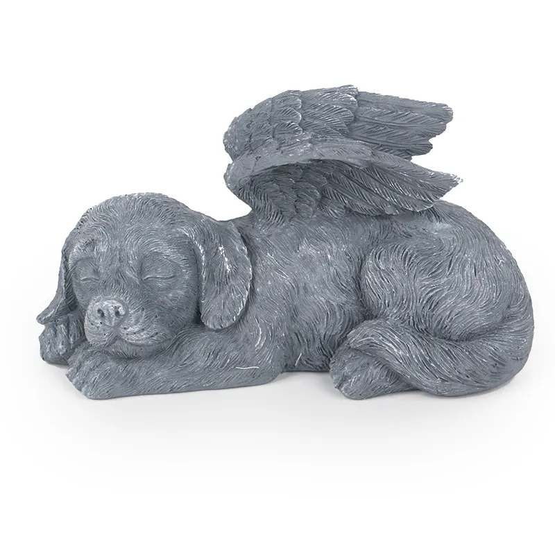Tombstone de poliresina para perro, estatua de Ángel, estatua, estatua conmemorativa para mascotas, pequeños monumentos de Ángel