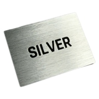 Placa de Identificación de Aluminio Plateado Anodizado con Logotipo Negro Personalizado, Etiqueta para Premios