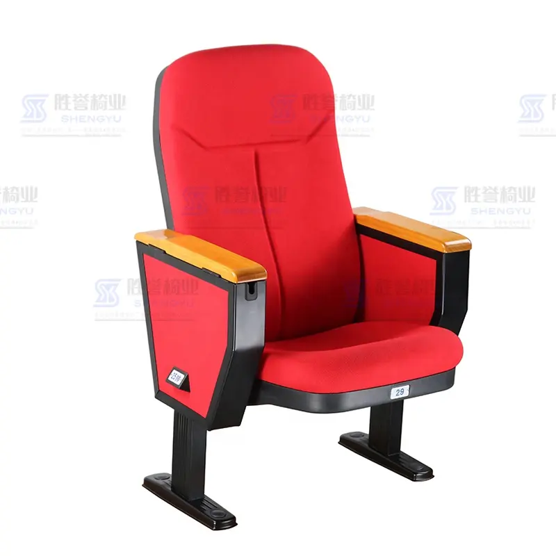 Free Design Amphitheater Lecture Hall Seat Plastic Cinema Theater Church Auditorium Chair With Writing Tablet