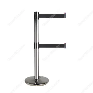 Traust removable outdoor sign stand stainless steel black pipe queue pole barrier post stanchions set for crowd control