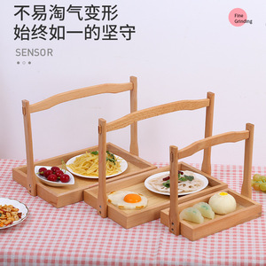 Solid Wood Serving <b>Trays</b> Rectangular Beechwood Multi Size For Hotel Home <b>Dinner</b> Plates Fruit Plates - Product Image 1