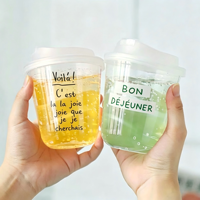 Gobelets jetables transparents en plastique PET en forme de U de 12oz, 14oz, 16oz pour smoothies, bubble tea, café et autres boissons