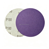 Disque de ponçage en céramique premium de 5 pouces (125 mm) sans trou, violet, à fixation auto-agrippante pour le polissage haute performance des métaux