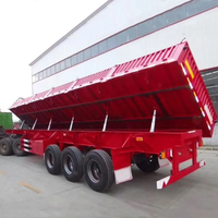 Remorque à benne latérale HYS benne latérale à essieux multiples 25 CBM 45 CBM Dumper en vente Semi-remorque