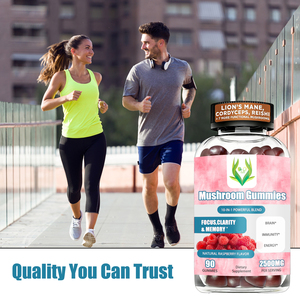 Gomitas de hongos al por mayor OEM de marca privada con sabor natural a frambuesa, suplemento que apoya la salud cerebral con hongo Maitake - Product Image 5