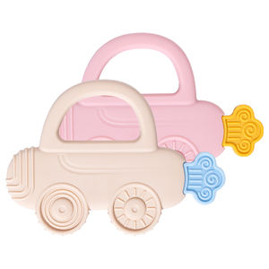 BPA ücretsiz gıda sınıfı silikon bebek diş kaşıyıcı yumuşak sesli oyuncak çiğneme yatıştırıcı sakız masaj oyuncak 0-24 ay için - Product Image 2