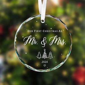 Vente en gros de décorations de Noël rondes en verre cristal K9 vierge de haute qualité, 60 mm, avec impression UV et gaufrage, 5 couleurs - Product Image 5