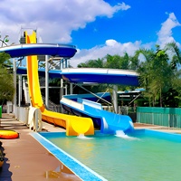 Toboggan aquatique de qualité commerciale en fibre de verre certifié CE EN1176 pour utilisation en parc aquatique intérieur
