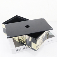 Boîte à mouchoirs en bois à carreaux pleine couleur, porte-serviettes rectangulaire de luxe pour la décoration d'hôtel, de maison ou de bureau