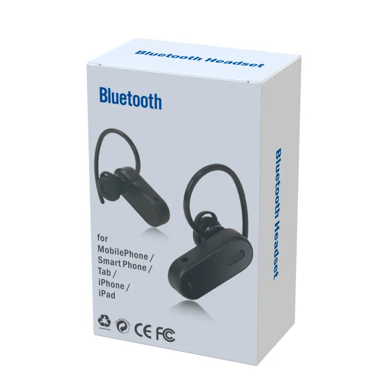 Yüksek kaliteli özel kablosuz Bluetooth kulaklık için ambalaj kutusu basit elektronik kutu küçük asılı Logo baskı kutusu kulaklık